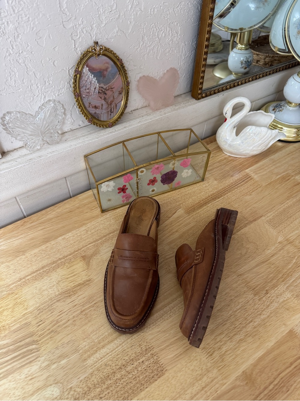 Classic Madewell Brown Leather Penny Loafer Mule Slides Size 6 Boho